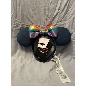 NEW Disney Pride Collection Rainbow Minnie Mouse Bow Ears Headband